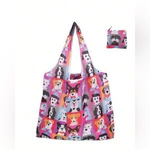 NWT DOG PRINT FOLDABLE REUSABLE BAG